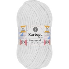 Kartopu K.artopu Yumurcak Kadife El Örgü Ipi Kar Beyaz K010
