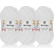 Kartopu K.artopu Yumurcak Kadife El Örgü Ipi Kar Beyaz K010 3 Adet