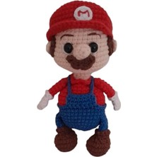 Maskot Mini Mario Amigurumi Organik Anahtarlık Oyuncak