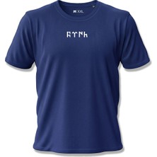 North Whiskers Göktürkçe Türk Yazılı Baskılı Lacivert Unisex %100 Pamuk T-shirt