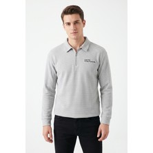 Erkek Spor Polo Yaka Petek Dokulu Sweatshırt BGL-ST05442