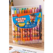 ArtMaster Çevirmeli 24 Lü Mum Boya Uzun 1 Paket Twistable 24 Renk Çevirmeli Mum Boya Pastel Silinebilir Mum Boya Tam Boy