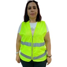 TeknoKapsül Fermuarlı Sarı Ikaz Yeleği Xl Beden 59 cm