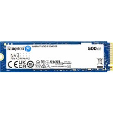 TeknoKapsül Kingston SNV3S/500G, Nv3, 500GB, 5000/3000, Gen4, Nvme Pcie M.2 2280, SSD