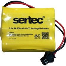 TeknoKapsül Sertec 3.6V 3S1P Aa 800 Mah Kablo + Siyah Konnektörlü Oyuncak Pili