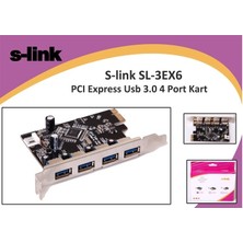 TeknoKapsül S-Link Sl-3ex6 Pci Express To USB 3.0 X4 Port Kart