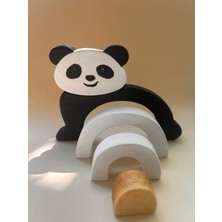 Madwood Toys Doğal Organik Ahşap Montessori Oyuncak Panda, Bebek Çocuk Odası Dekor Hediye Fotoğraf Çekim