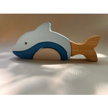 Madwood Toys Doğal Organik Ahşap Montessori Oyuncak Yunus, Bebek Çocuk Odası Dekor Hediye Fotoğraf Çekim