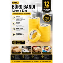 Anı Ofis Kırtasiye Şeffaf Büro Bandı 12MM x 33M – Güçlü Yapışkanlı 12’lı Ekonomik Paket
