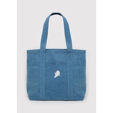 Mavi Kedi Nakışlı Denim Omuz Çantası 1913937-10241