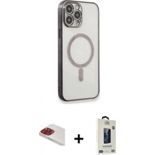Pileli Store Pilelistore™ iPhone 13 Pro Max Kılıf Doruk Minimal - Siyah Bilvis Hayalet Cam Ekran Koruyucu + Pers Alüminyum Kamera Lens - Kı