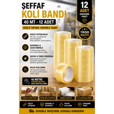 Anı Ofis Kırtasiye Şeffaf Koli Bandı 40 Metre – Güçlü Yapışkanlı 12’li Ekonomik Paket