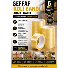 Anı Ofis Kırtasiye Şeffaf Koli Bandı 40 Metre – Güçlü Yapışkanlı 6’li Ekonomik Paket