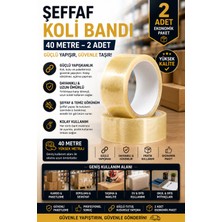 Anı Ofis Kırtasiye Şeffaf Koli Bandı 40 Metre – Güçlü Yapışkanlı 2’li Ekonomik Paket