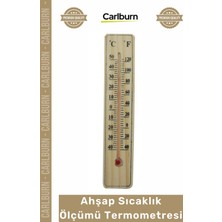Carlburn Özel Üretim Naturel Duvar Tipi 15CM Küçük Boy Ahşap Oda Sıcaklığı Sıcaklık Ölçümü Termometresi