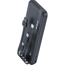 Ozcmax 10000 Mah Micro Type-C USB Lightning 4 Kablolu Hızlı Kablosuz Şarj Powerbbank
