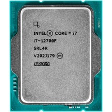 Intel Core I7 12700F 37MB 12çekirdekli VGA Yok 1700P 65W Kutusuz+Fansız