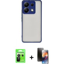 İlk El Grup Pilelistore™ Redmi Note 13 Pro 5g Kılıf Ahenk Çizgi Serisi - Siyah 3D Antistatik Mat Seramik Nano Ekran Koruyucu + Raze Metal Kamera Lens - Sh