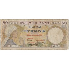 Banknoting Yunanistan 50 Drahmi 1935 Temiz.