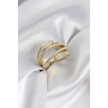 Vice Avm Sarmal Zirkon Baget Taşlı Gold Renk Kadın Yüzük - TJ-BYK3930 TG-1395 347224