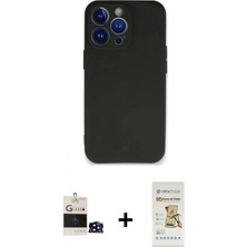 Marsilyan™- iPhone 14 Pro Max Kılıf Kozmos Yansıma Özel Seri - Siyah Mat Seramik Nano Ekran Koruyucu + Bilvis Titan Kamera Lens - Sh