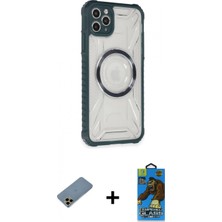 Pileli Store Pilelistore™ iPhone 11 Pro Max Kılıf Kutup Modern - Siyah 18D Cam Ekran Koruyucu + Shine Kamera Lens Koruma Cam - Gd