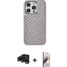 Pileli Store Pilelistore™ iPhone 15 Pro Max Kılıf Vadi Özel Seri - Siyah Bilvis 3D Mat Cam Ekran Koruyucu + Raze Metal Kamera Lens - Sh