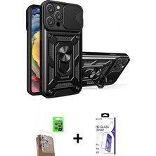 İlk El Grup Pilelistore™ iPhone 16 Pro Max Kılıf Ahenk Klasik - Siyah Bilvis 3x Ar Hd Cam Ekran Koruyucu + Raze Metal Kamera Lens - Cltm