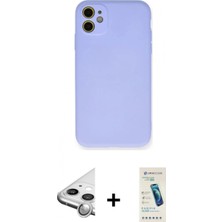 İlk El Grup Pilelistore™ iPhone 11 Kılıf Ahenk Serisi - Şeffaf Pasifik Cam Ekran Koruyucu + Raze Metal Kamera Lens - Gs