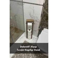 Moola Ahşap Tuvalet Kağıtlığı Standı Banyo Wc Düzenleyici Yedek Rulo Organizer Dekoratif Kağıtlık