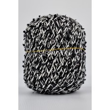 Şirin Yün Konfeti Örgü Ipi 50 Gram 65 Metre %90 Kağıt %10 Polyester Siyah Beyaz