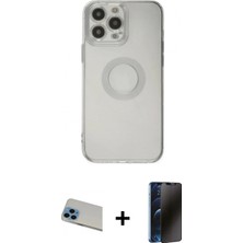 Pileli Store Pilelistore™ iPhone 13 Pro Max Kılıf Kutup Klasik - Siyah 3D Antistatik Hayalet Cam Ekran Koruyucu + Rainbow Kamera Lens Koruma Cam - Mı