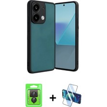 Pileli Store Pilelistore™ Redmi Note 13 Pro 4g Kılıf Kıvılcım Işık Serisi - Siyah 3D Antistatik Cam Ekran Koruyucu + Raze Metal Kamera Lens - Sh