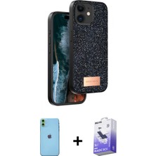Pileli Store Pilelistore™ iPhone 11 Kılıf Vadi Klasik Serisi - Siyah Bilvis 5in1 5d Magic Hayalet Cam Ekran Koruyucu + Neon Fosforlu Kamera Lens - Yl