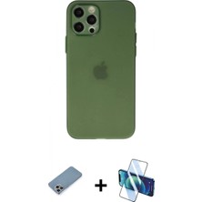 İlk El Grup Pilelistore™ iPhone 12 Pro Kılıf Atlas Minimal Prime - Siyah 3D Antistatik Seramik Nano Ekran Koruyucu + Shine Kamera Lens Koruma Cam - Gı