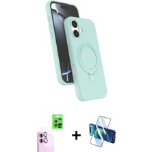 Marsilyan™- iPhone 16 Plus Kılıf Iz Işık Koleksiyonu - Siyah 3D Antistatik Seramik Nano Ekran Koruyucu + Raze Metal Kamera Lens - Pe