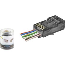 Vice Avm Cat6 Ez RJ45 Konnektör - 100 Adet Siyah / Özel Plastik Kutulu ND2402 TG-1395 348849