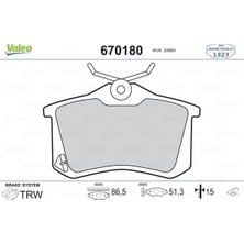 Valeo Depomix Arka Fren Balata Renault Clio 05 Kangoo 01 Laguna 96 Fluence 09 Megane 96 Citroen Berlingo 99 C2 C3 C4 03 Ds4 11 Peugeot 307 00 308 07 Partner 96 Vw Polo Classic 95 01 Golf Iii-Iv-Passat Iii