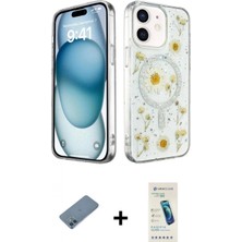 Pileli Store Pilelistore™ iPhone 12 Kılıf Kozmos Doku - Şeffaf Pasifik Cam Ekran Koruyucu + Shine Kamera Lens Koruma Cam - Mı