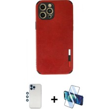 Pileli Store Pilelistore™ iPhone 12 Pro Kılıf Doruk Asil Koleksiyonu - Siyah 3D Antistatik Seramik Nano Ekran Koruyucu + Shine Kamera Lens - Mı