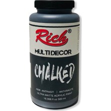 Rich Multi Decor 4606 Antrasit Akrilik Boya 500 cc Yüksek Örtücülük Özelliği ile Mat Görünüm