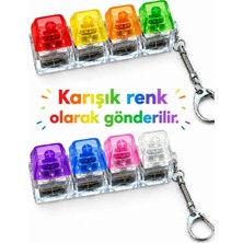 Akıllı Cep Dünyası Teknoloji Mağazası Çok Renkli Işıklı 4 Tuşlu Stres Atıcı Mekanik Tuş Anahtarlık Sesli Mekanik Tuş Hissi Eğlence