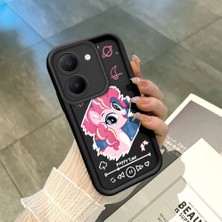 Ucuc Vivo Y27 5G/Y27S Uyumlu Siyah Silikon Şık Baskı Kılıf Darbeye Dayanıklı Kamera Korumalı