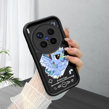 Ucuc Vivo X300 Pro Uyumlu Siyah Silikon Şık Baskı Kılıf Darbeye Dayanıklı Kamera Korumalı