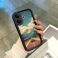 Ucuc Vivo V60 Lite 4g/5g Uyumlu Siyah Silikon Şık Baskı Kılıf Darbeye Dayanıklı Kamera Korumalı