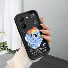 Ucuc Vivo Y27 5G/Y27S Uyumlu Siyah Silikon Şık Baskı Kılıf Darbeye Dayanıklı Kamera Korumalı