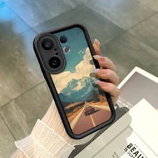 Ucuc Vivo X200 Fe Uyumlu Siyah Silikon Şık Baskı Kılıf Darbeye Dayanıklı Kamera Korumalı