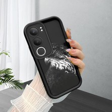 Ucuc Vivo Y19S 4G/Y19S Pro Uyumlu Siyah Silikon Şık Baskı Kılıf Darbeye Dayanıklı Kamera Korumalı