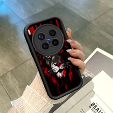 Ucuc Vivo X300 Pro Uyumlu Siyah Silikon Şık Baskı Kılıf Darbeye Dayanıklı Kamera Korumalı