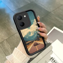 Ucuc Vivo Y27 5G/Y27S Uyumlu Siyah Silikon Şık Baskı Kılıf Darbeye Dayanıklı Kamera Korumalı